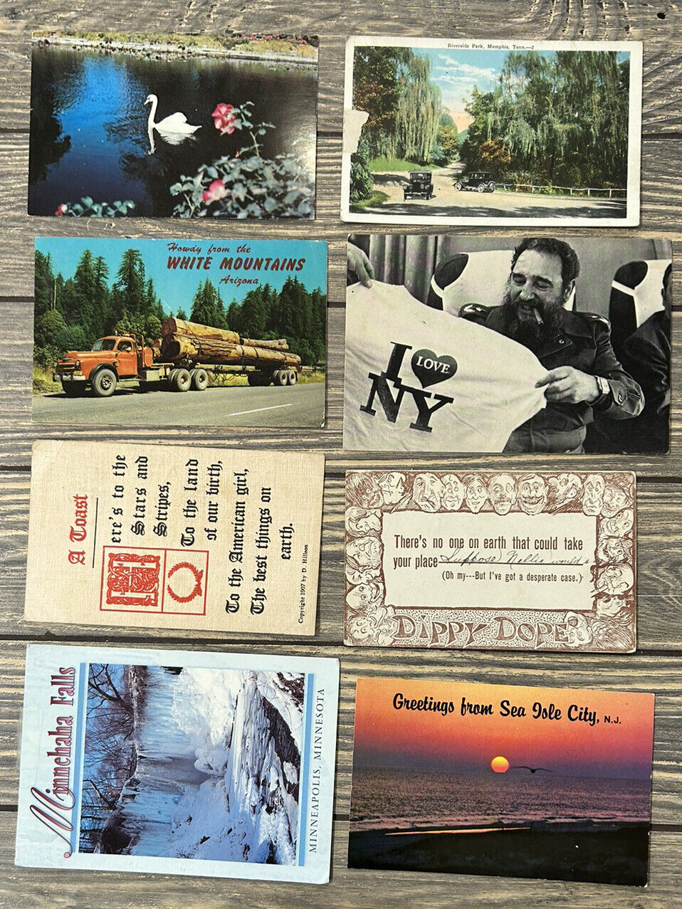 Vintage Set Of 8 Used Post Cards White Mountains Arizona Minnehaha Falls