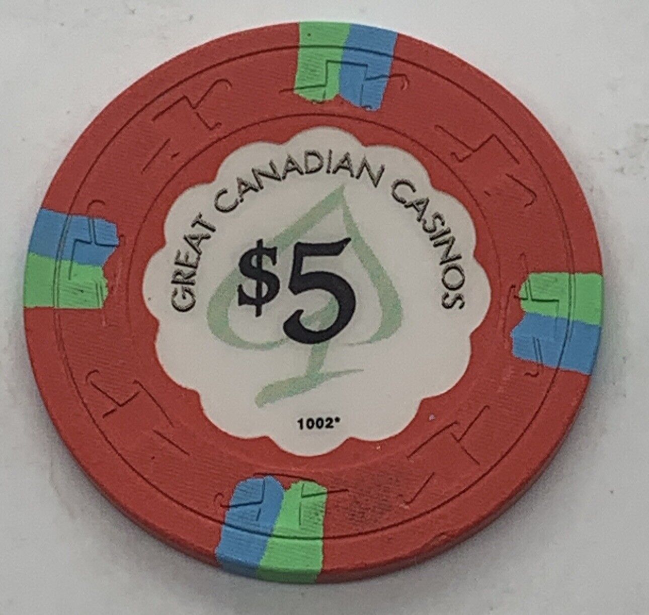 Great Canadian Casino $5 Chip Richmond British Columbia Canada H&C LCV/SCV 2002