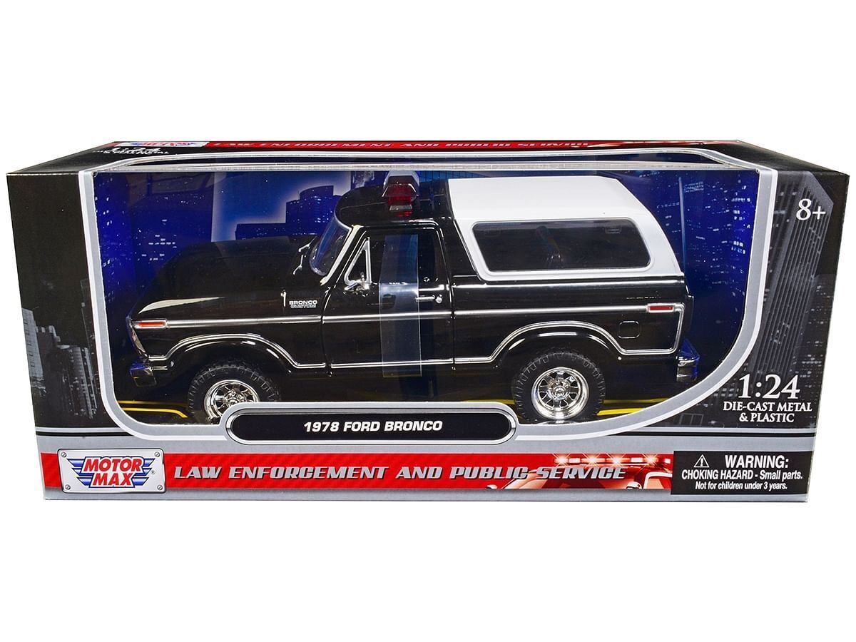 1978 Ford Bronco Police Car Unmarked Black with White Top \