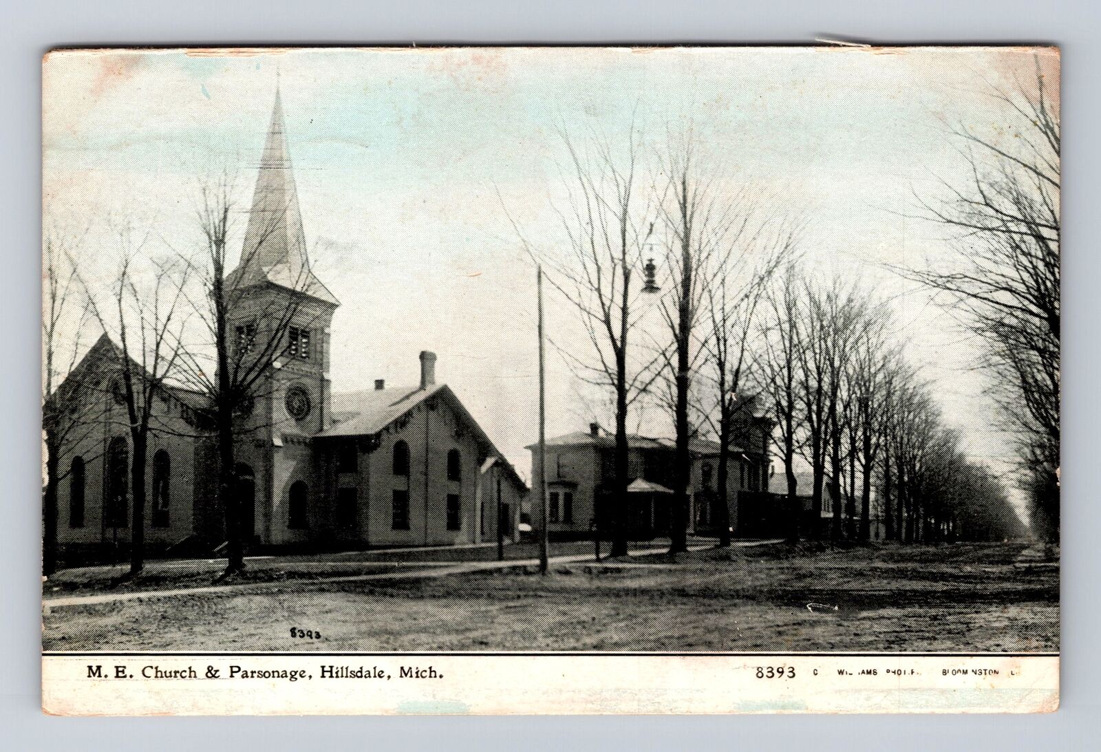 Hillsdale MI-Michigan, Methodist Episcopal Church, Vintage c1911 Postcard