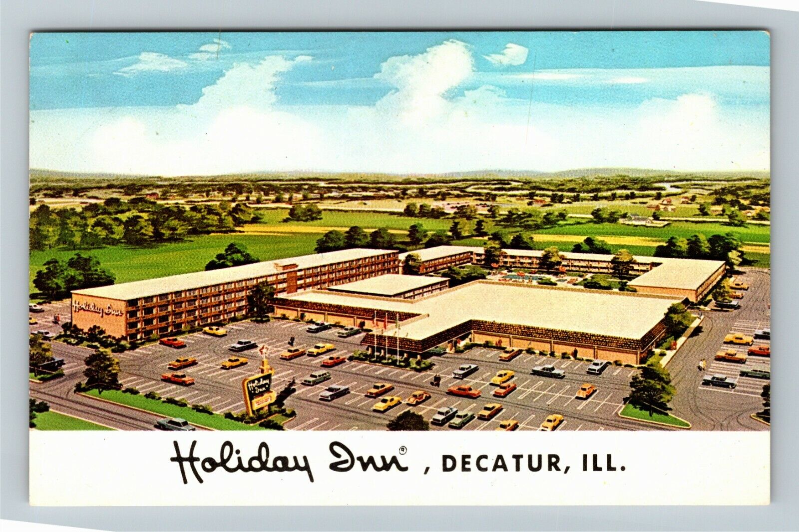 Decatur IL-Illinois, Holiday Inn, Vintage Postcard