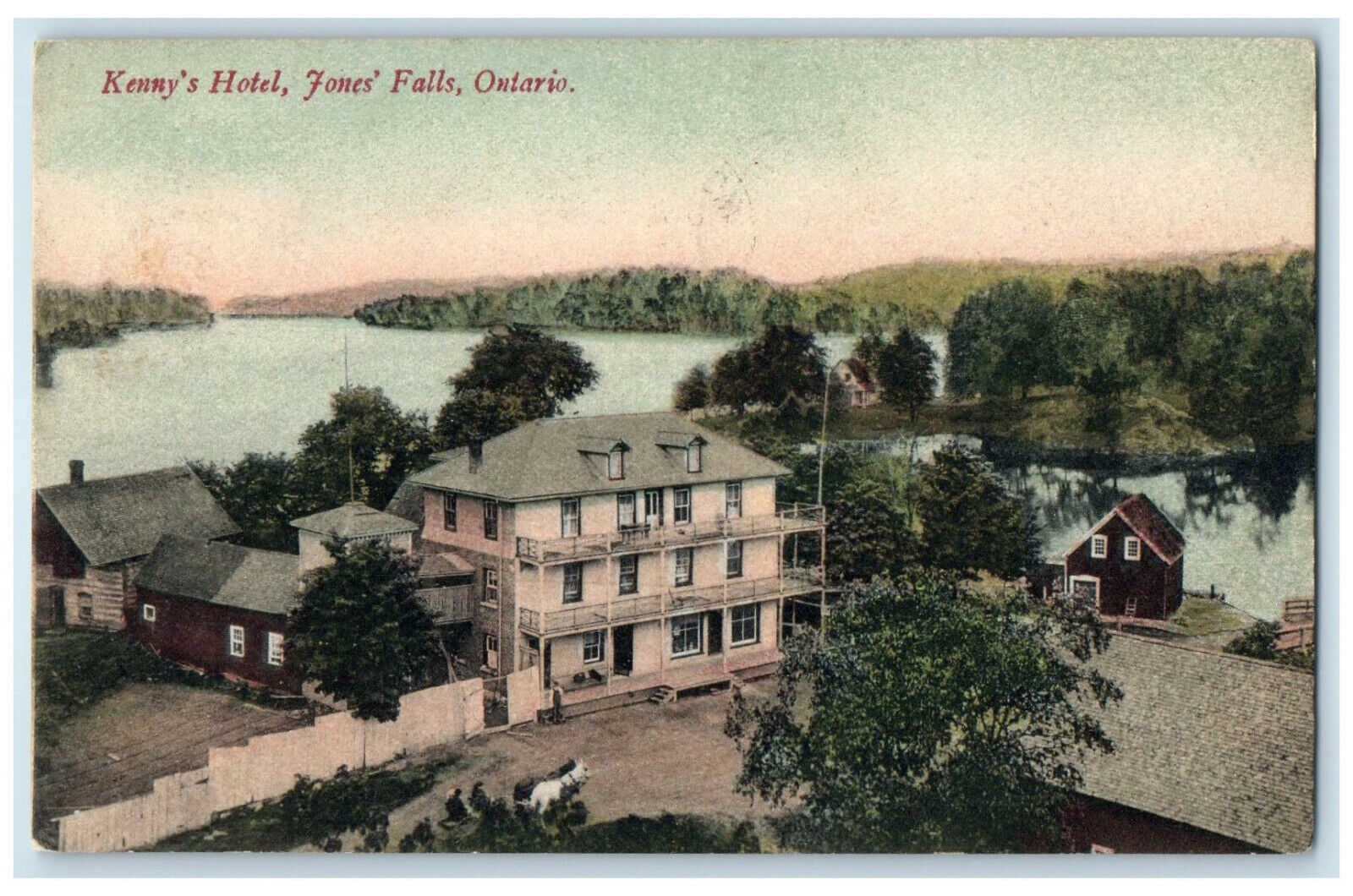 1906 Kenny\'s Hotel Jones Falls Ontario Canada Antique Posted Postcard