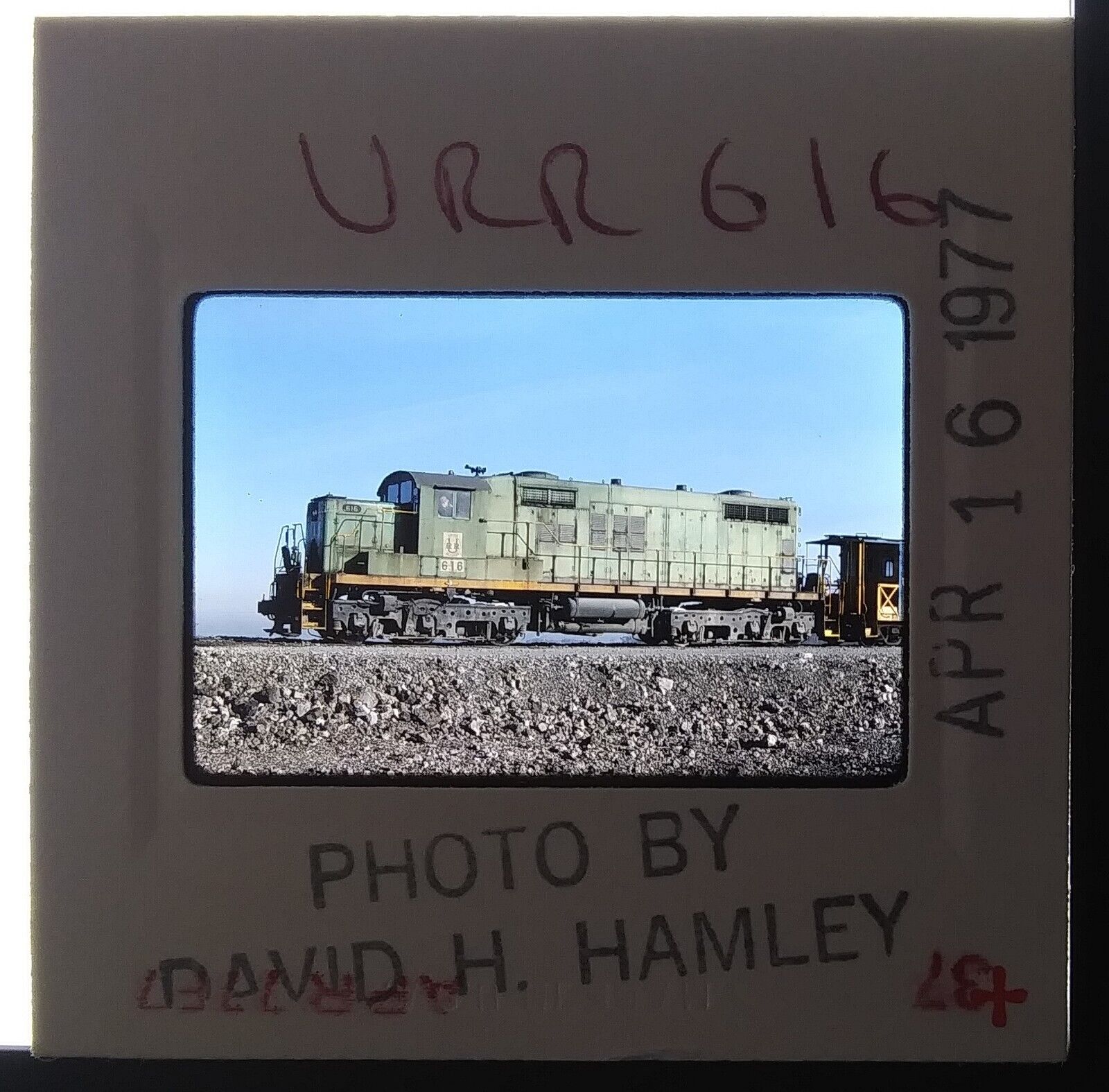 Orig Slide URR Union Railroad Buffalo 616 16Apr1977 Baldwin DRS-6-6-1500 At ?