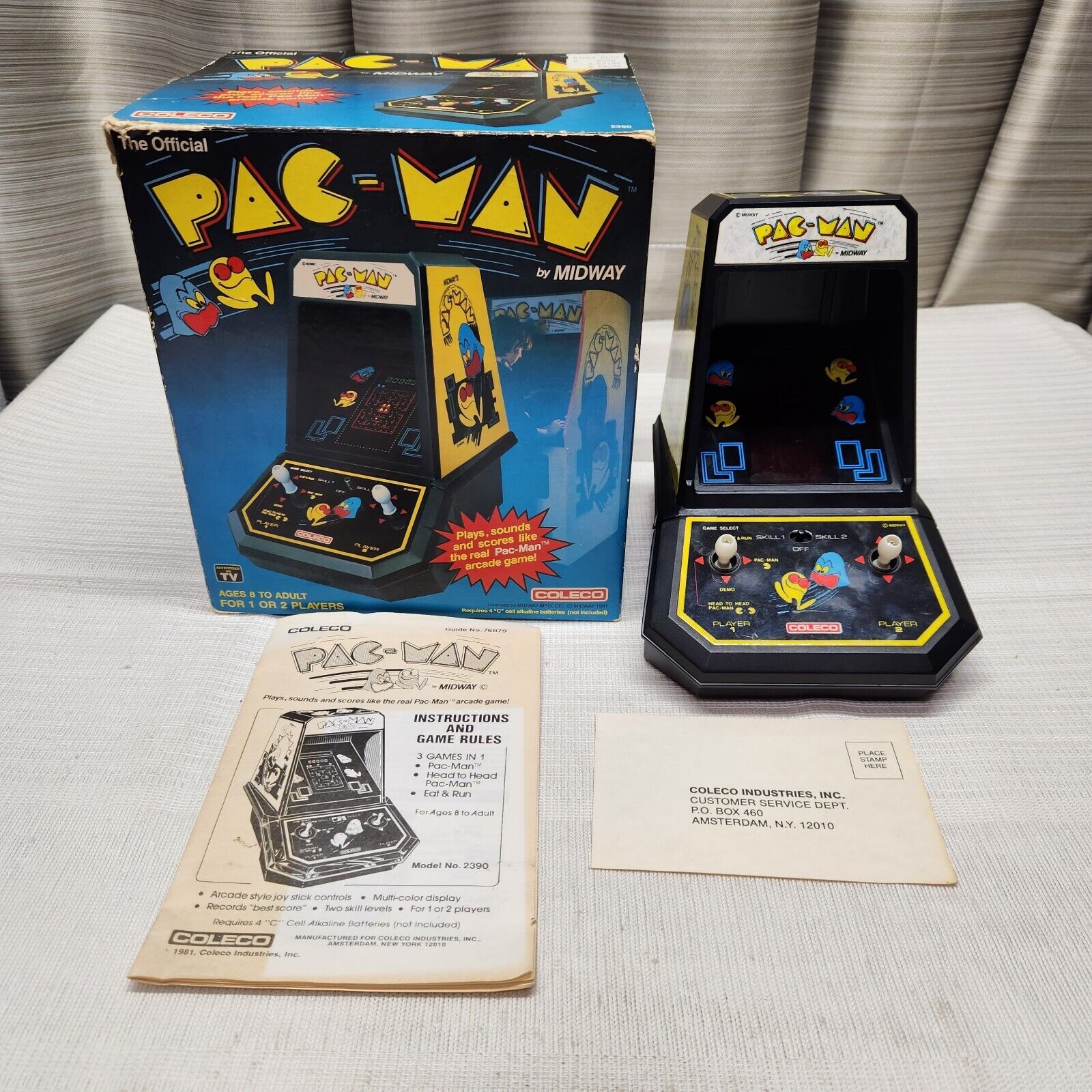 1981 Coleco Pac-Man Tabletop Arcade Game In Original Box Pacman -works Great