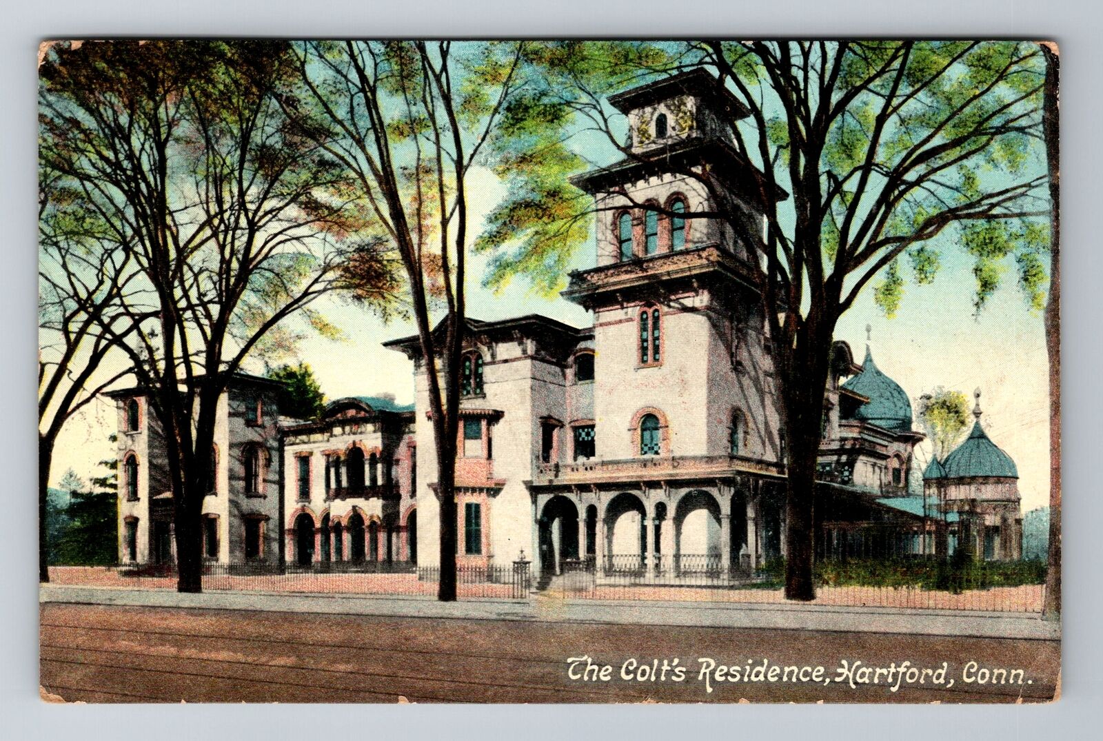 Hartford CT-Connecticut, the Colt's Residence, c1909 Antique Vintage Postcard