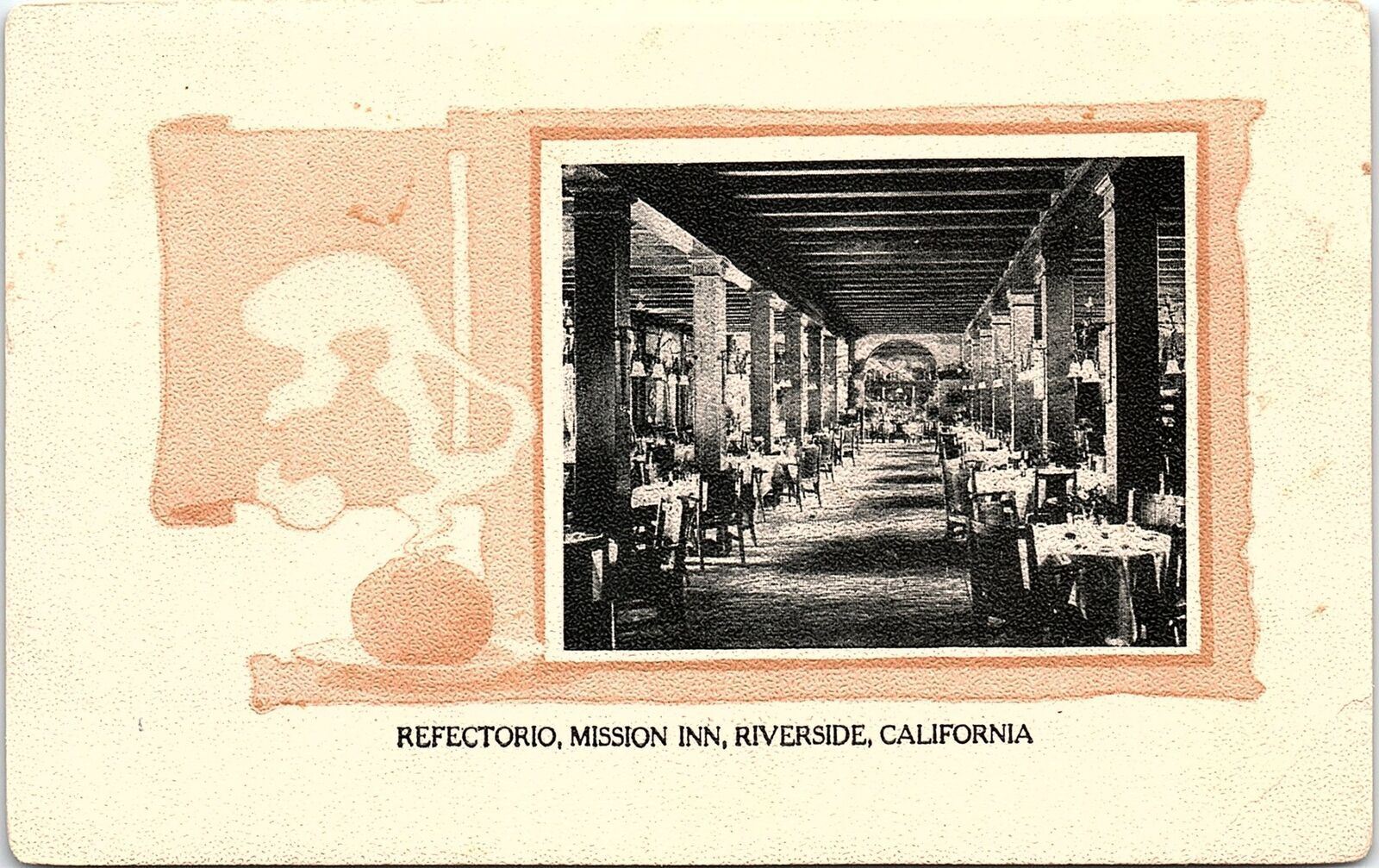 c1915 RIVERSIDE CALIFORNIA REFECTORIO MISSION INN SOUVENIR POSTCARD 42-78