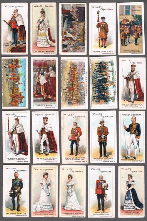 1902 Wills’s Cigarettes Coronation Series Tobacco Cards Complete Set of 60