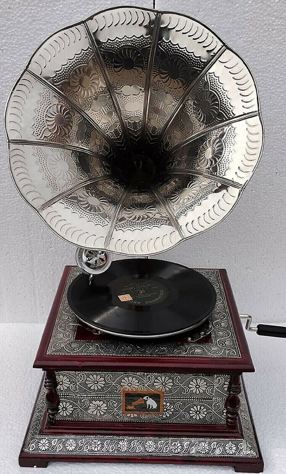 HMV Antique look Gramophone Fully Working ,Antique Design Phonograph win-up reco