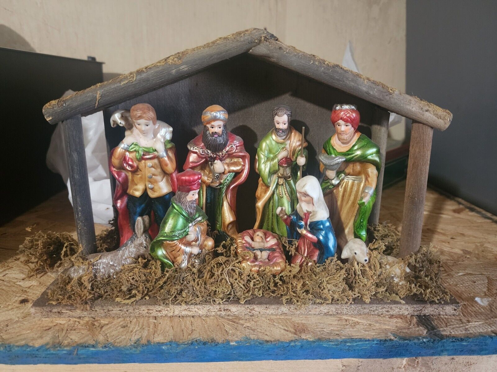 Vintage 80's Complete Nativity Scene