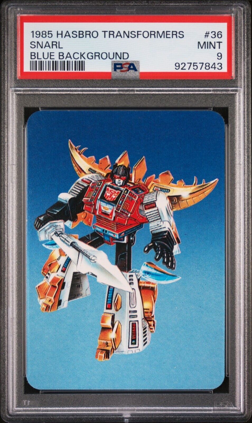 1985 Hasbro Transformers #36 Snarl PSA 9