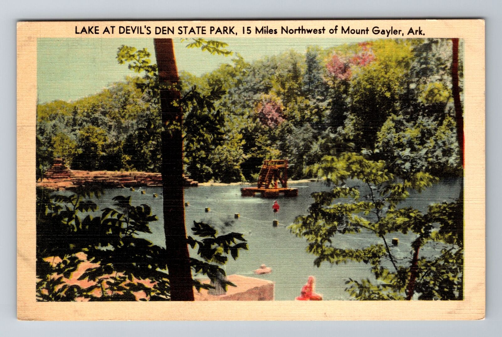 Mt Gayler AR-Arkansas, Lake Devil\'s Den State Park, Antique Vintage Postcard