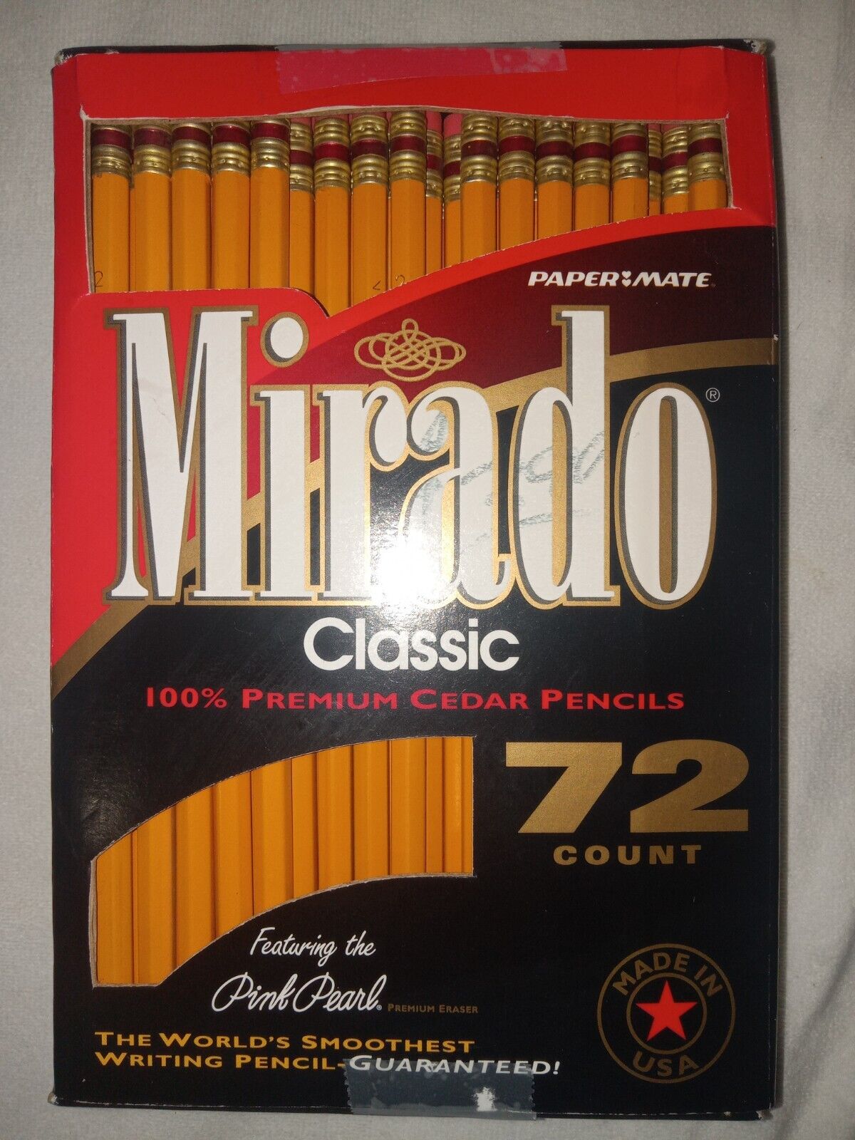 Mirado Classic Pencils 100% Premium Cedar PaperMate Pink Eraser Made In USA 