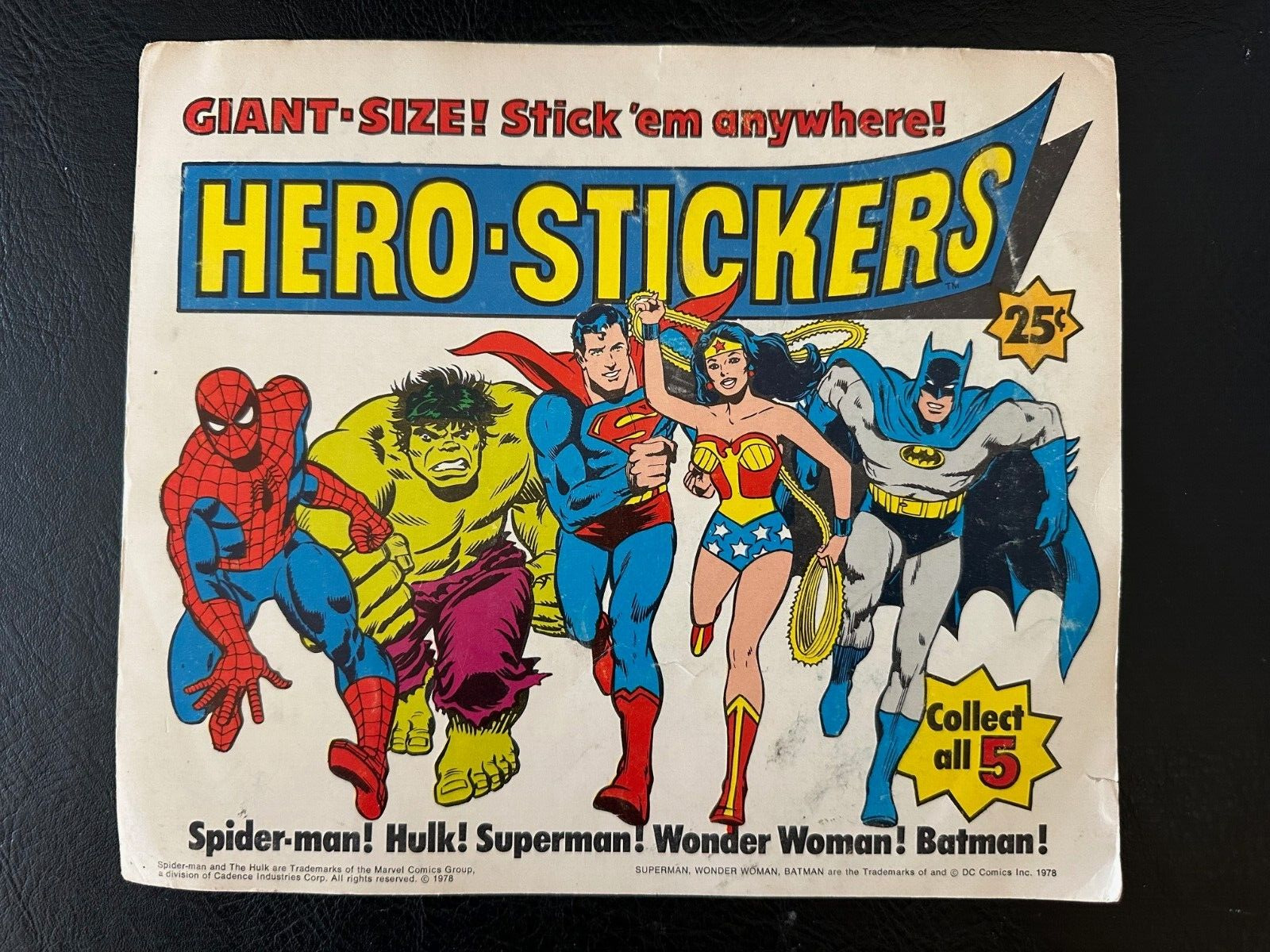 Vintage 1978 Hero-Stickers Store Display Hulk Batman Wonder Woman Spiderman 2