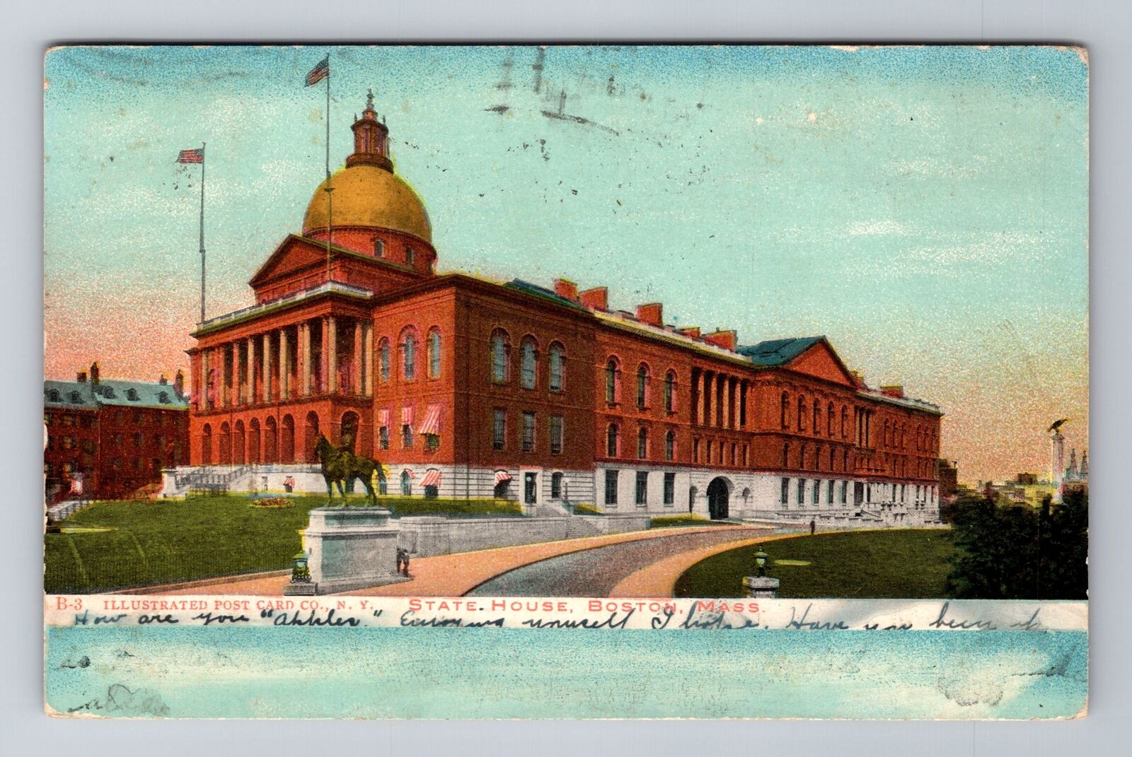 Boston MA-Massachusetts, State House, Antique, Vintage c1906 Souvenir Postcard