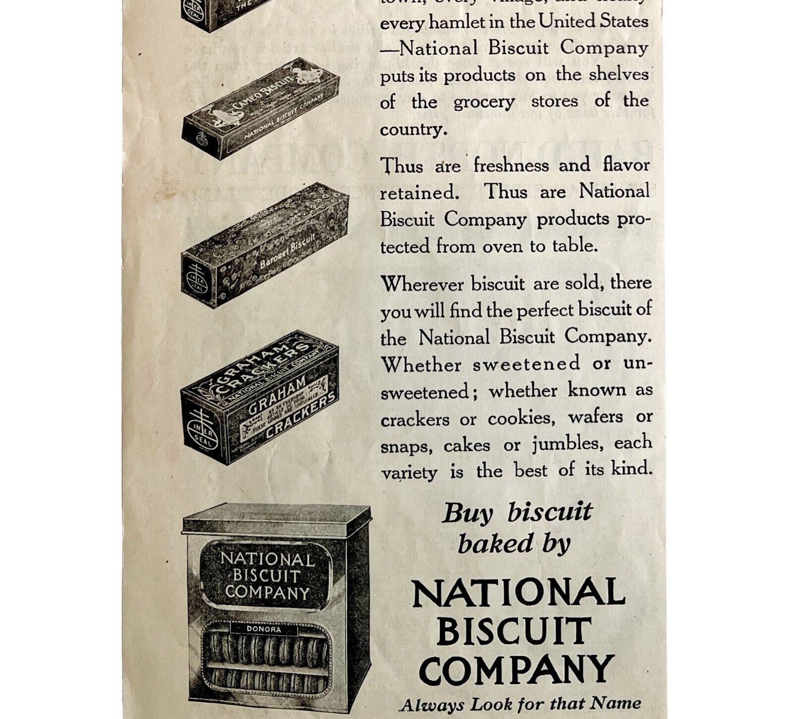 Nabisco Biscuits 1913 Advertisement National Biscuit Company Print Ad DWCC18