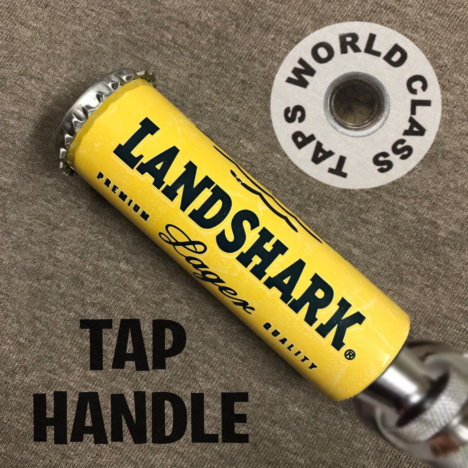 mini 3.5in LANDSHARK LAGER beer TAP HANDLE marker FINS UP BEACH ISLAND OCEAN