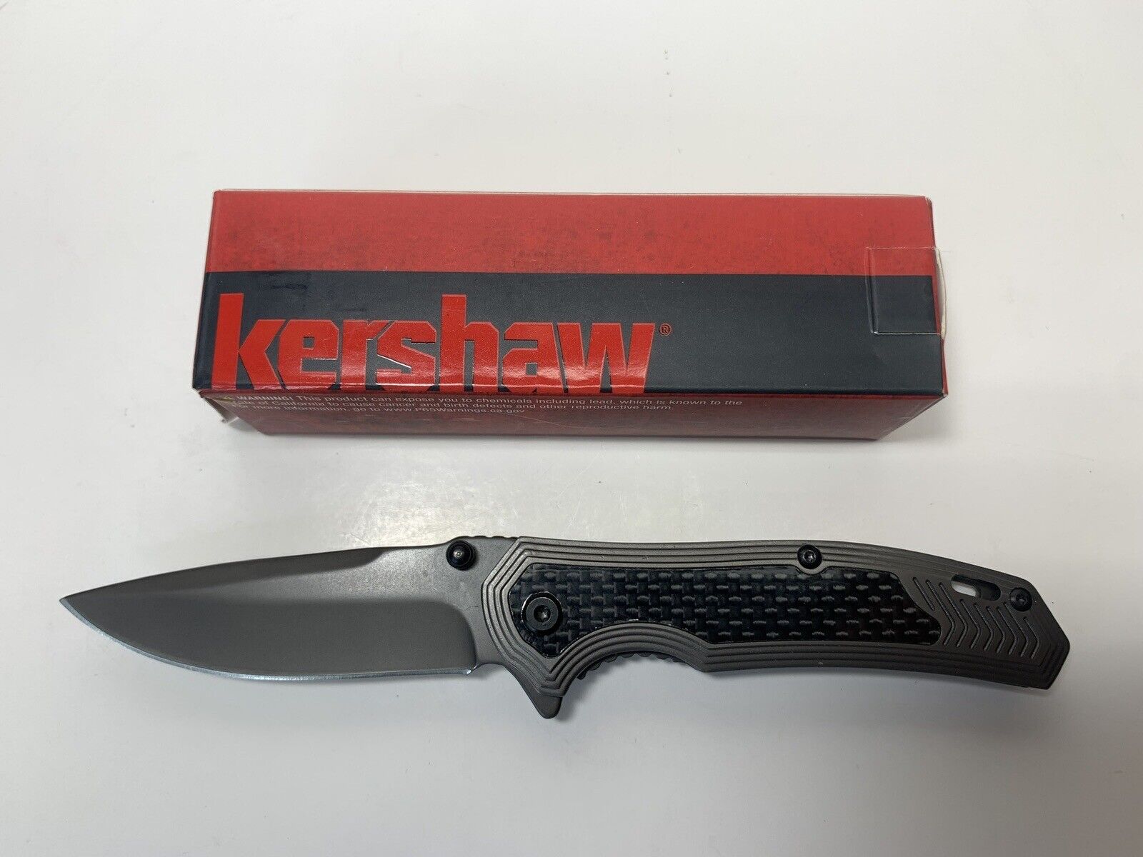 Kershaw Fringe Framelock A/O Black TiCN Carbon Fiber Handle Folding Knife 8310