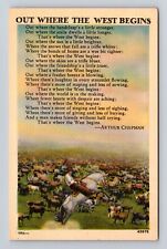 Out Where The West Begins Poem By Arthur Chapman, Vintage Postcard picture