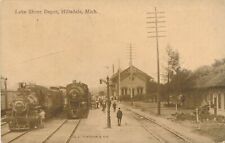 HILLSDALE MI - Lake Shore Depot Postcard - 1912 picture