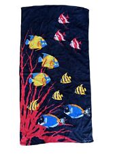 Vtg 80s TerriMondo Angel Fish Towel Coral Reef 22