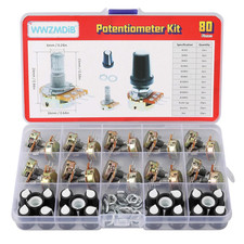 80Pcs Potentiometer Kit with Knobs B1K 2K 5K 10K 20K 50K 100K 250K 500K 1M Ohm picture