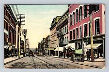 Mansfield OH-Ohio, Main Street Looking North, Antique Vintage Postcard picture
