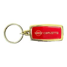 Vintage Gold & Red Chevy Corvette Keychain By Carriers picture