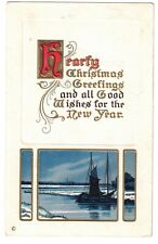 A Hearty Christmas Greetings Early 1900‘s Vintage Postcard LA4 picture