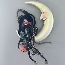 Mark Roberts Halloween Witch On Moon Figurine Wall Hanging 15