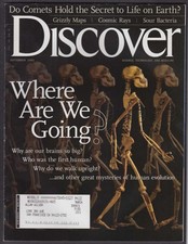 DISCOVER Human evolution; comets; cosmic rays, comets; sour bacteria 9 2003 picture