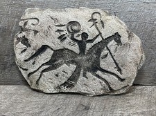 Vintage 1993 John Running Frags Cave Art Wall Plaque Jondu Designs Petroglyph picture
