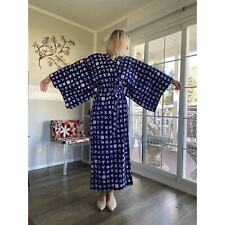 Japanese Blue & White Lightweight Cotton Kimono Robe One Size 55