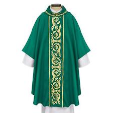  Embroidered GREEN Capella Collection Smooth Polyster VESTMENT Size:59 x 51