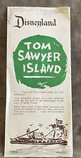 Vintage Disneyland Tom Sawyer Island Tri-Fold Brochure with Map Worn Used 1957 picture