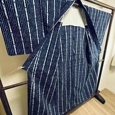Japanese Men'S Genuine Dyed Yukata Summer Long Clothes Navy 145 Large Size  picture