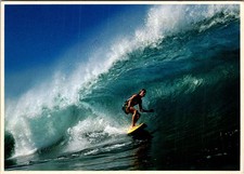Pipeline Surfer Ocean Wave Vintage Postcard 5P21-17 picture