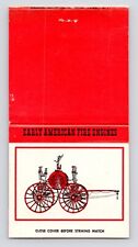 c1970s Early American Fire Engines Steam Wagon No 4 Vintage Matchbook Cover picture