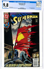 SUPERMAN #75 CGC 9.8 NEWSSTAND EDITION DEATH OF SUPERMAN 1993 COMIC Q6 439 cm pr picture