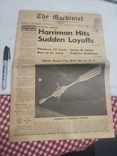 The Machinist 1957 Newspaper ASIAN BIRD FLU MANNED SATELLITE COOL COVER Mcm picture