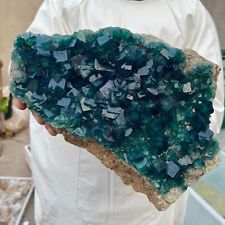 11.8lb Large Natural Green Cube Fluorite Mineral quartz Crystal cluster Specimen picture