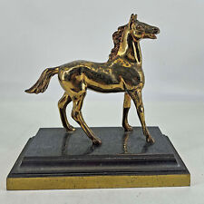 Vintage detailed solid brass Equestrian horse stallion figurine bookend doorstop picture