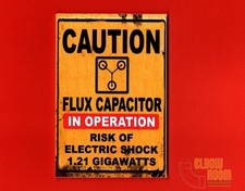 Back to the Future Flux Capacitor caution sign art 2x3" fridge magnet picture