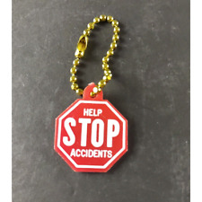 Help Stop Accidents Keychain Red Stop Sign Plastic picture