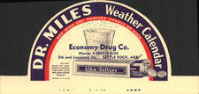 1930s Alka-Seltzer Dr. Miles Weather Calendar Advertising Topper Little Rock AR picture