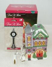 1995 TRIM A HOME HOLIDAY HOME MEMORIES LIGHTED BANK WITH CLOCK picture
