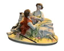 Gorgeous Antique German Sitzendorf Porcelain Romantic Group Figurine ~ Mint picture