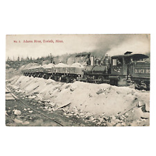 Adams Mine Eveleth Minnesota Postcard c1915 Narrow Gauge Railroad Train A4466 picture