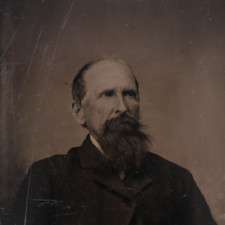 Antique CDV 6th Plate Tintype Photo - Elderly Man with a Beard #1363 picture
