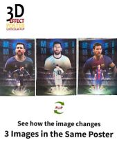 soccer superstar-Lionel Messi-3D Poster 3DLenticular Effect-3 Images In One picture