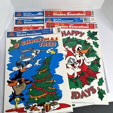 Vtg 1996/97/98 Static Cling Window Decorations LOONEY TUNES Christmas Lot Of 7 picture